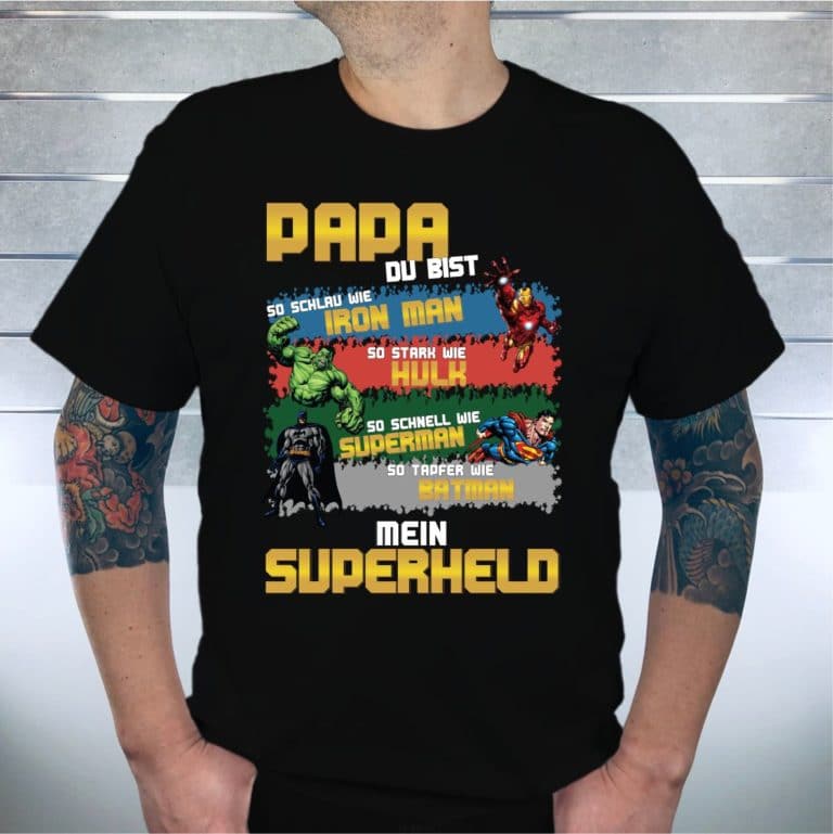 Papa Du bist mein Superheld von DerTShirtDrucker.de