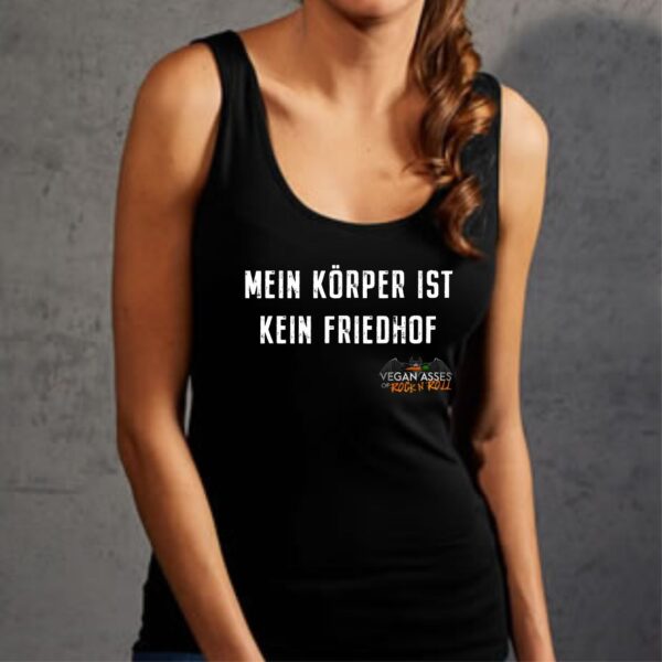 Damen Tank Top - "MEIN KÖRPER IST KEIN FRIEDHOF"