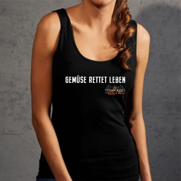 Damen Tank Top - "GEMÜSE RETTET LEBEN"