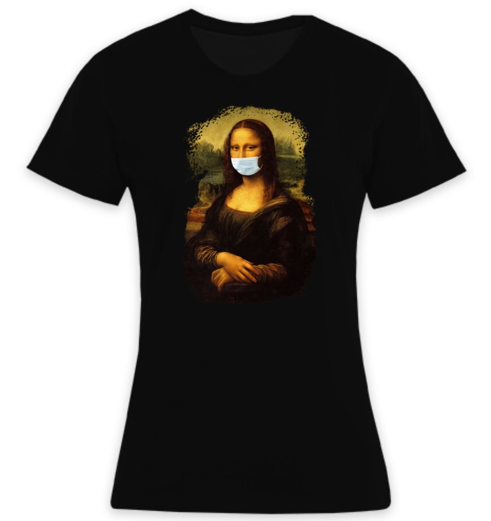 Mona Lisa mit Mundschutz Nudeln Klopapier Hamstereinkauf T-Shirt